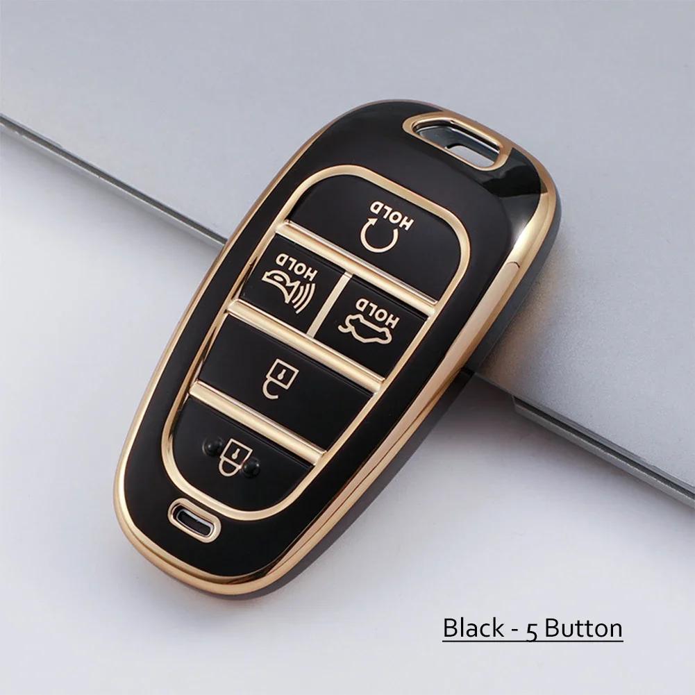 

For Hyundai Tucson Santa Fe 2022 NEXO NX4 Atos Prime Solaris 2021 5 Button 7 Button TPU Car Remote Key Case Cover Shell