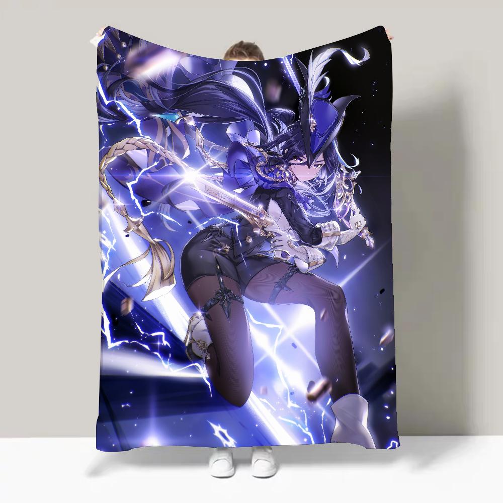 Game Genshin Lmpact Clorinde Blanket Design Lightweight  For Dorms, Naps, Living Room, Office,Sofa,All-Season