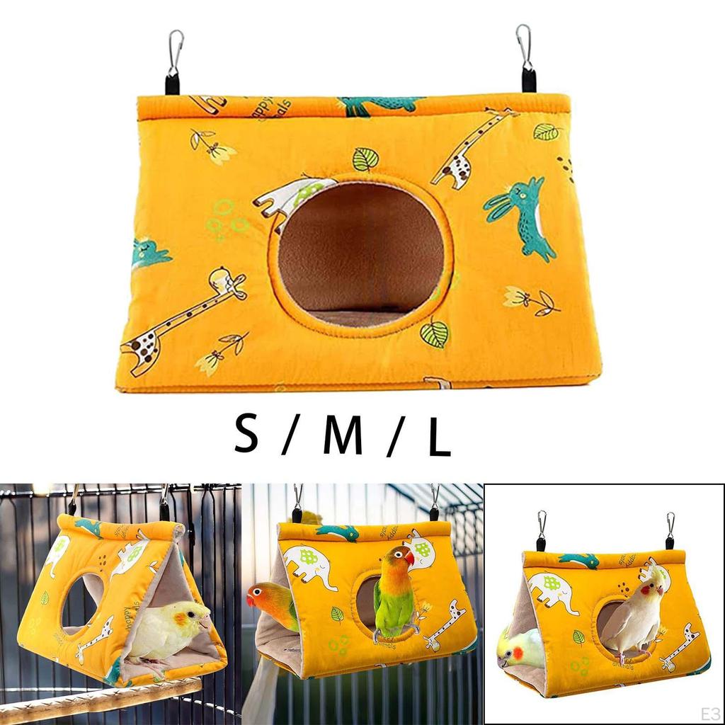 Birdcage Hanging Perch Hut Plush Birds Hideaway Sleeping Bed Bird Hammock for Parrot