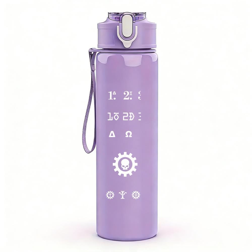 1PC Blank pale white empty faded print 750ml colorful plastic sports water bottle leakproof pop up lid with straw for outdoor work home use