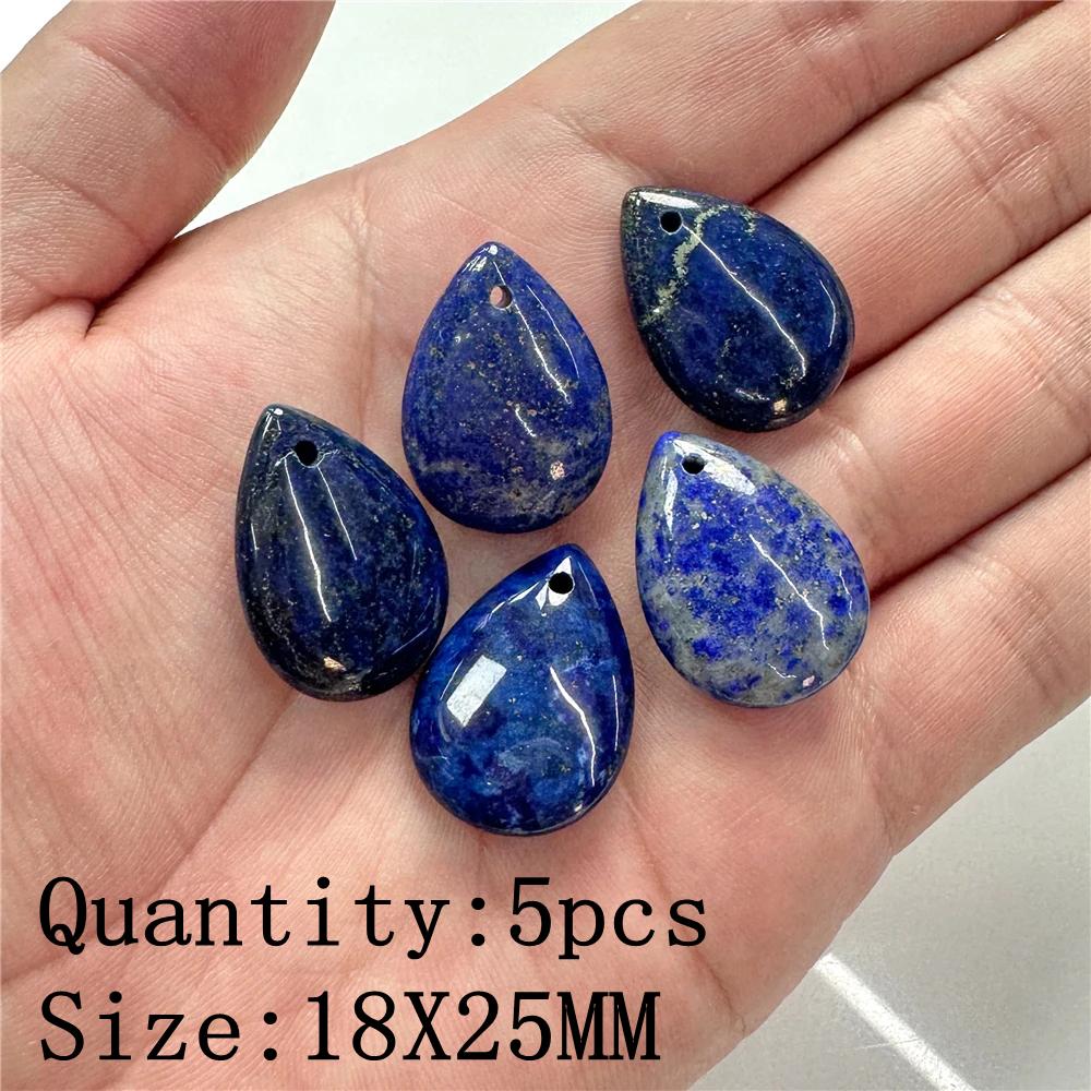 Natural Blue Lapis Lazuli Connector Charms Pendant Stone Warter Drop Teardrop Heart Pendants Charm For Jewelry Making Necklaces