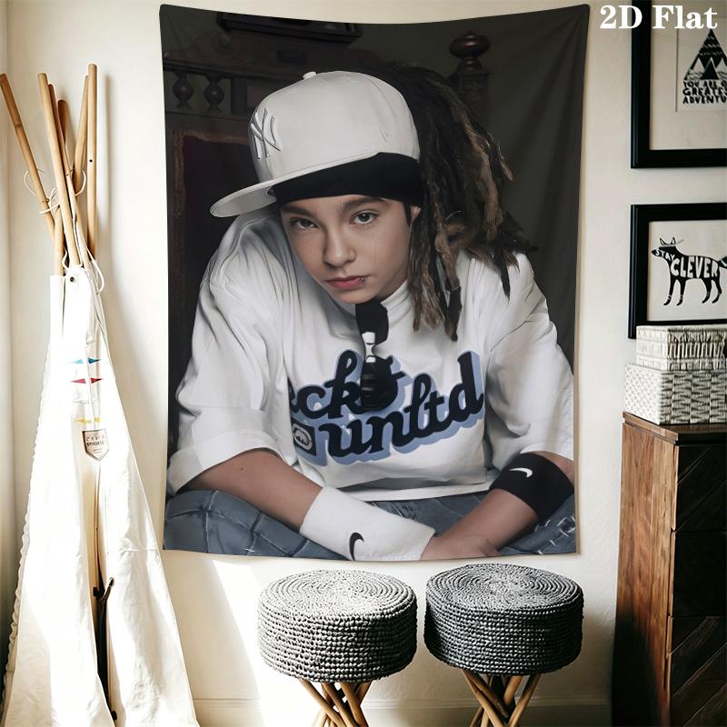 Tom Kaulitz Gobelin Ścienny Estetyczny Dekor Ścienny Drukowany Materiał Koc Dekoracyjne Gobeliny do Sypialni Salonu Wystrój Domu