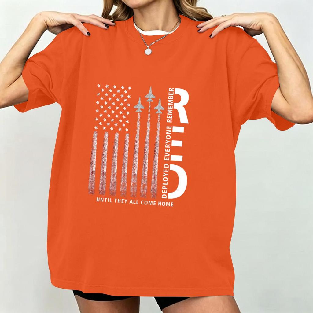 Women's Casual Short Sleeve T-Shirt Crew Neck Loose Fit Letter Print Fashion Top Comfortable Everyday Wear