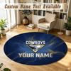 Round Rug Custom NameNorth Queensland Cowboys Pattern Non Slip Carpet Home Floor Decor