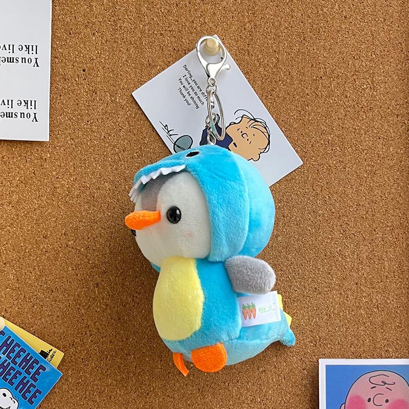 Animais de Pelúcia Fofos Pinguim Boneco Chaveiro Brinquedo de Pelúcia Pinguim Pequeno se Transforma em Dinossauro Sapo Boneco Chaveiro Pingente de Bolsa Presente