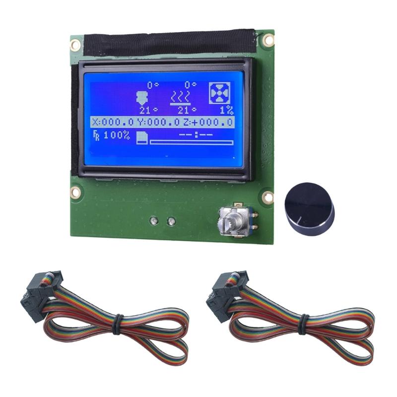 3D Printer LCD Display Screen With Control Panel 12864 Blue Screen Replacement Part for 3D Printer Accessories 1