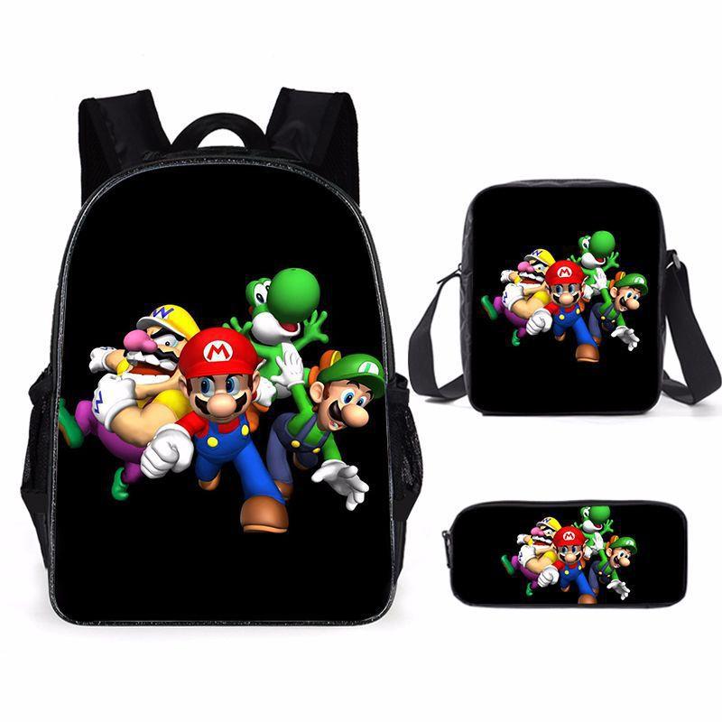 Cartoon Backpack, Primary And Secondary School Students Three-Piece Set, School Bag, Backpack, Shoulder Bag, Pencil Case.