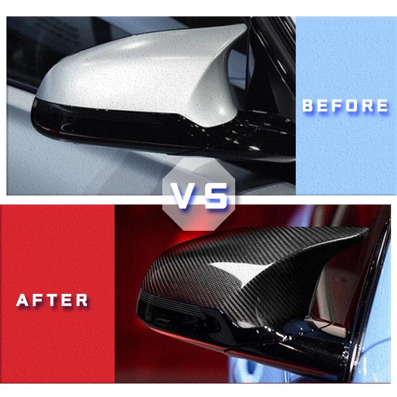 Rearview Mirror Covers For BMW F80 M3 F82 F83 M4 2015-2018 ABS Carbon Fiber Gloss Black