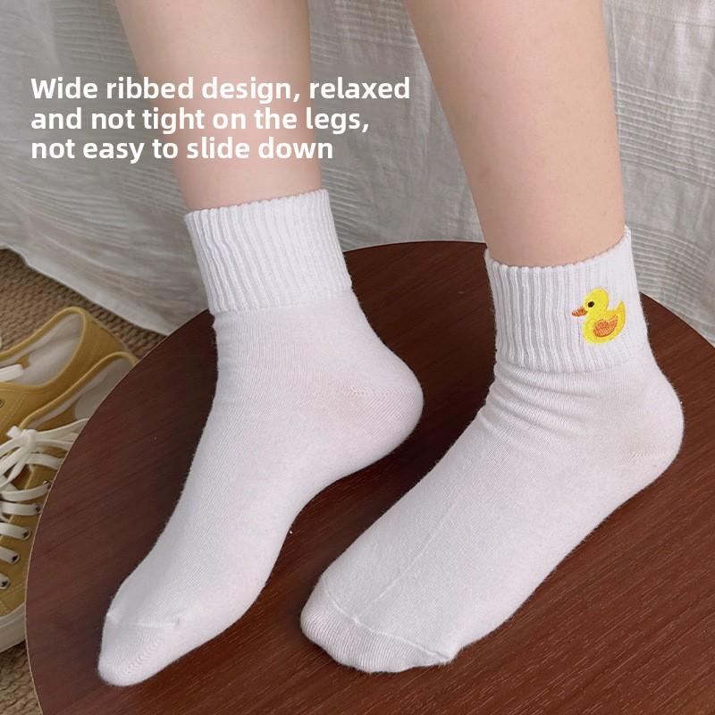 Sock Children's Mid-calf Socks, Sweat-absorbing and Odor-fighting, Cartoon-style, Versatile Cotton Socks