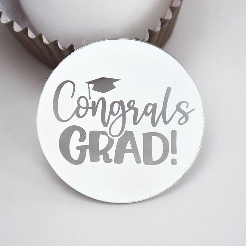 10Pcs Congrat Bachelor Hat Cupcake Toppers Acrylic Cake Topper Graduate Party Graduation Cake Decorating Supplies Class of 2024