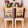 Chair Festive Christmas Covers In Red And Black Plaid For Holiday Home Decor