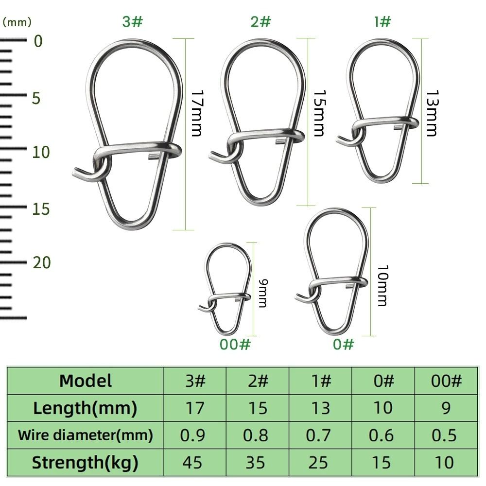 Fish Tool Fishing Lure Connector Fishing Hooked Snap Pin Swivel Lure Connector Lures Hooks Clips