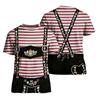 Men's Oktoberfest Vintage Texture Print Short Sleeve T Shirt Loose Fit Casual Summer Daily Top with Suspender Design