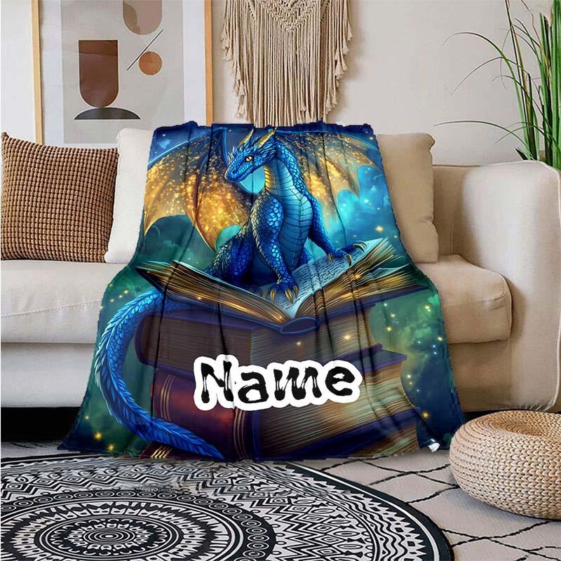 Dinosaurs At Night Customize Your Name Outdoor Blanket Used For Chair Office Sofa Bed Camping Soft And Warm Giving Friends And Relatives Birthday