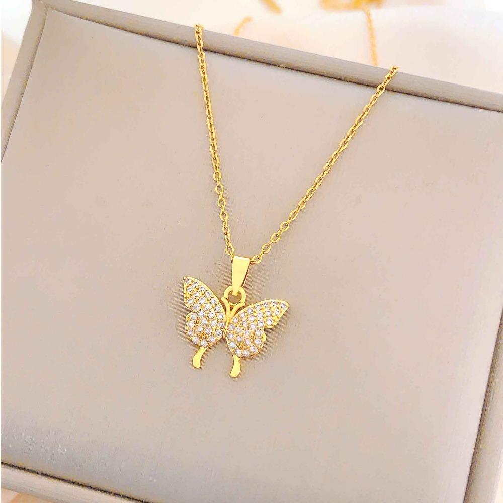 Necklace Women Do Not Fade Summer Small Cute Temperament Titanium Steel Necklace Versatile High-end Jewelry Simple Collarbone Chain