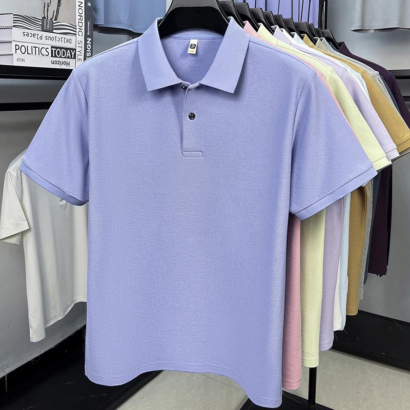 

Summer High-End Antibacterial Pure Cotton Men s Polo Shirt - Short Sleeve Casual Lapel T-Shirt X-Large
