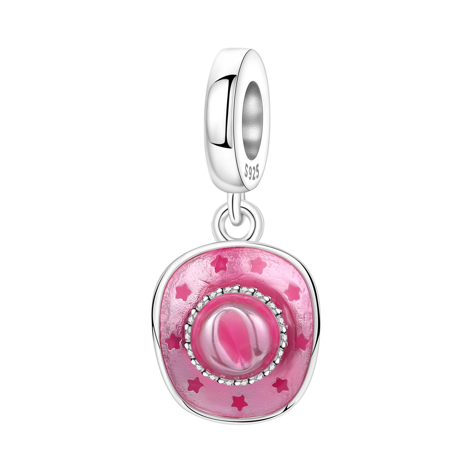 PANPOKI Металл Медь Розовый Джинсовый Шляпа Аутентичный Оригинальный Подвеска Бусины Компоненты Браслет Высокое Качество Тонкая Ювелирная Бижутерия Шарм Бусины Компоненты Высокое Качество