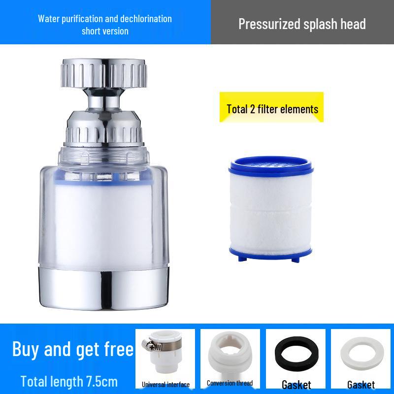 Universal Anti-Splash Kitchen & Shower Faucet Filter with Water Booster Nozzle