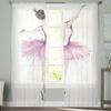 Ballerina Girl Sheer Window Curtains For Living Room Bedroom Modern Voile Tulle Curtains Fabric Drapes For Kitchen