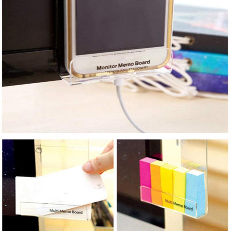 Monitor Memo Board Acrylic Transparent Computer Monitor Side Panel Side Mount Clear Message Organizer Adhesive Desk Accessories
