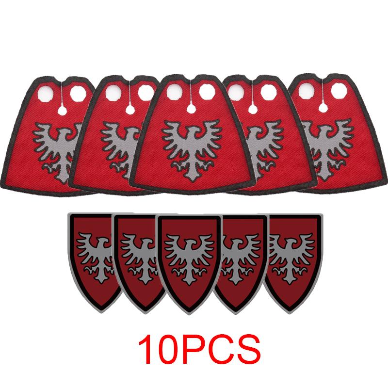 Medieval Castle Soldier Figure Equipment Building Blocks Lion Black Eagle Knight Waffen Accessories Shield Vest Cloak Brick Toys