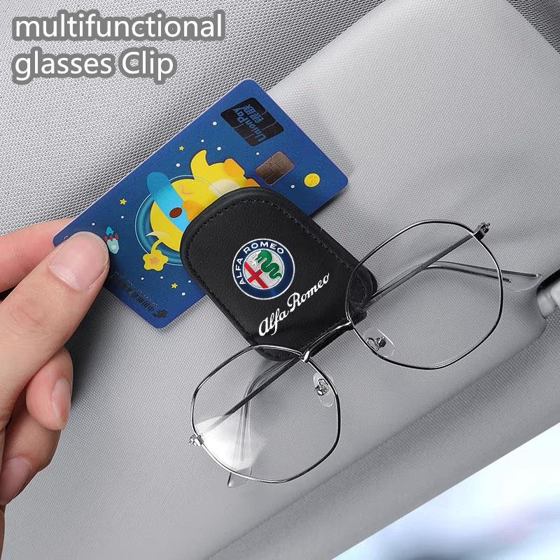Universal Car Sunglasses Clip Card Ticket Holder Stand Sun Visor For Alfa Romeo giulietta 159 mito giulia stelvio 147 Accessorie