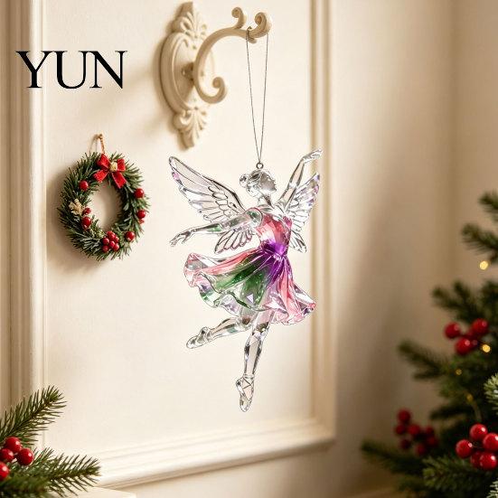 Cute Hanging Accessories 2Pcs Glitter Ballet Girl Keychain, 2D Acrylic Pendant for Bag Backpack, Sparkling Fence Branch Decorations Dancer Car