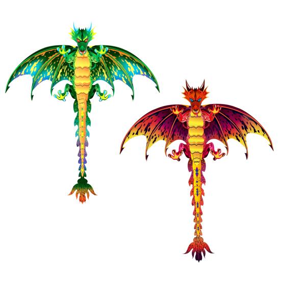Kite Dragon Fly Multicolor Easy To Fly Laser Engraving Pterosaurs Kite for Kids