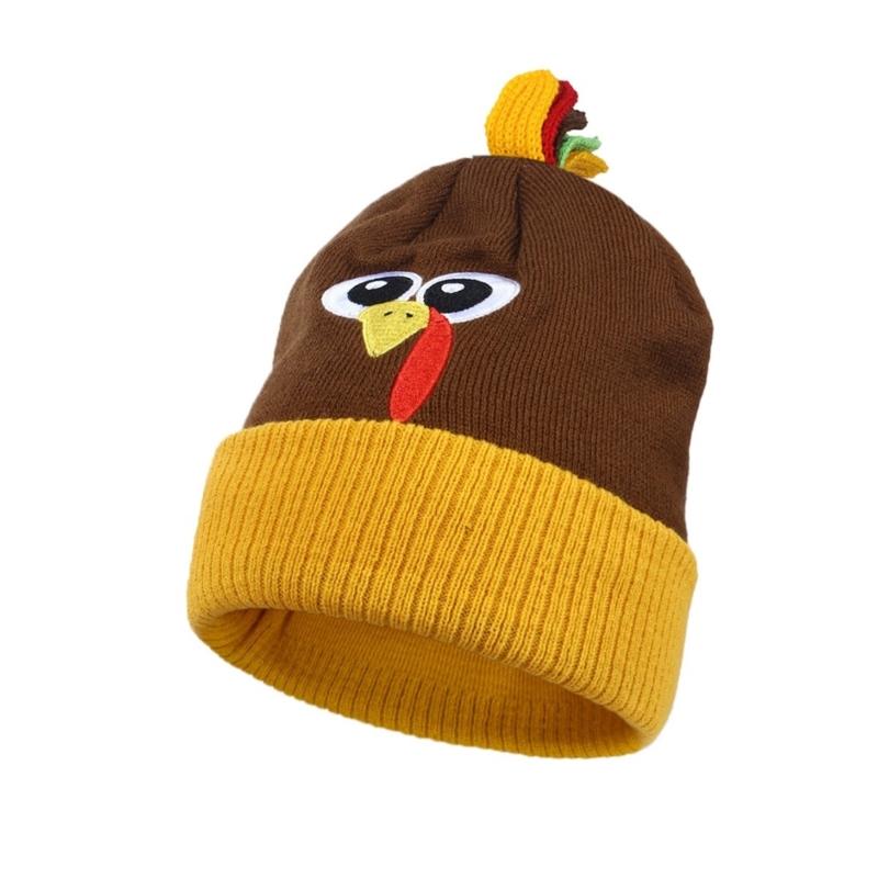 Embroidered Turkey Thanksgiving Turkey Beanies Perfect for Holiday Parties