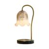 Lily Valley Postmodern Brass Table Lamp Scented Melting Wax Aromatherapy Ambient Light Luxury Candle Holder Timer for Bedroom