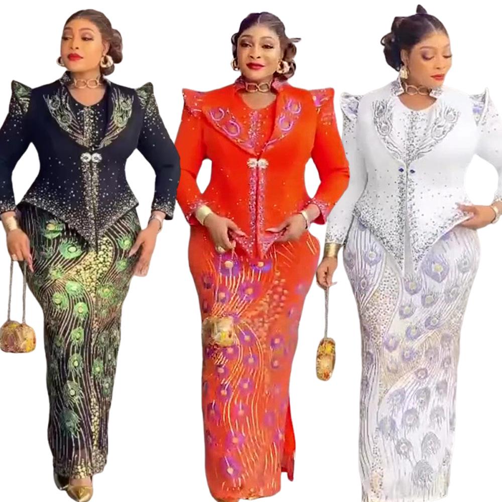 African Print Vest Dress: Women's Fashion Commuting Hip-Hugging Skirt, European and American Style.