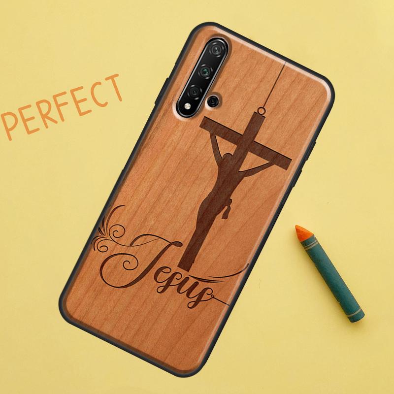 Buddha Jesus Guadalupe Wood For Huawei Nova Y91 Y70 Y72 Y73 Y60 Y90 Y61 8i 7i 11i 12i 12s 9 10 SE P20 P30 P40 Lite Case