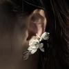 1Pc White Jasmine Earrings Vintage Style Elegant Ear Studs For Women Men'S Jewelry Accessories Party Gifts