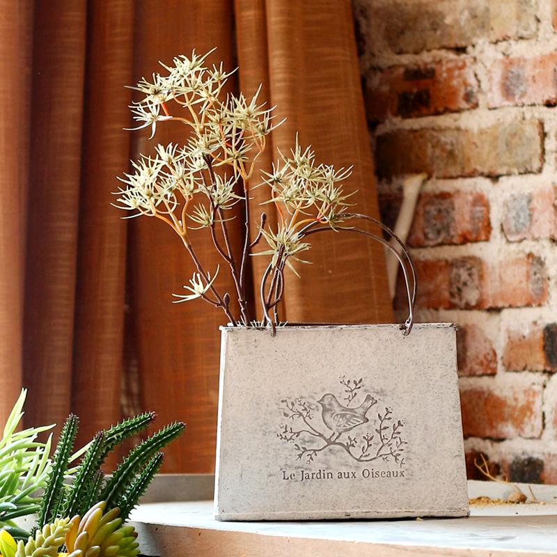 1Pc Flower Bucket Flower Arrangement Iron Flower Ware Garden Make Old Courtyard Iron Flower Pot Decorate Flower Pot Ornament
