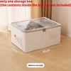 Cotton Linen Foldable Clothes Storage Box With Lid For Bedroom Organization