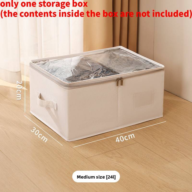 Cotton Linen Foldable Clothes Storage Box With Lid For Bedroom Organization