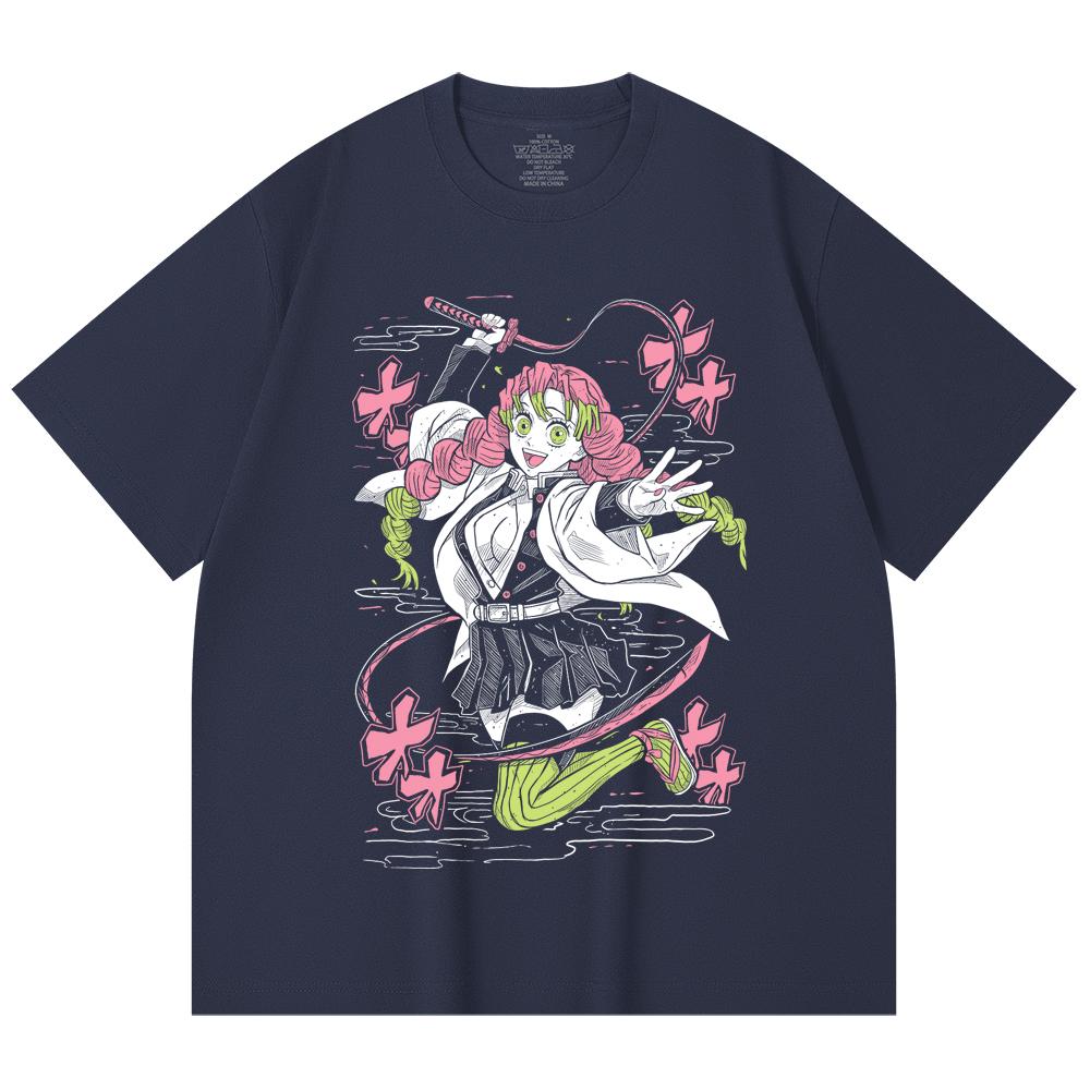230 Gsm 100% Cotton Demon Slayer V49 Mitsuri Print Unisex Heavy Cotton T Shirt