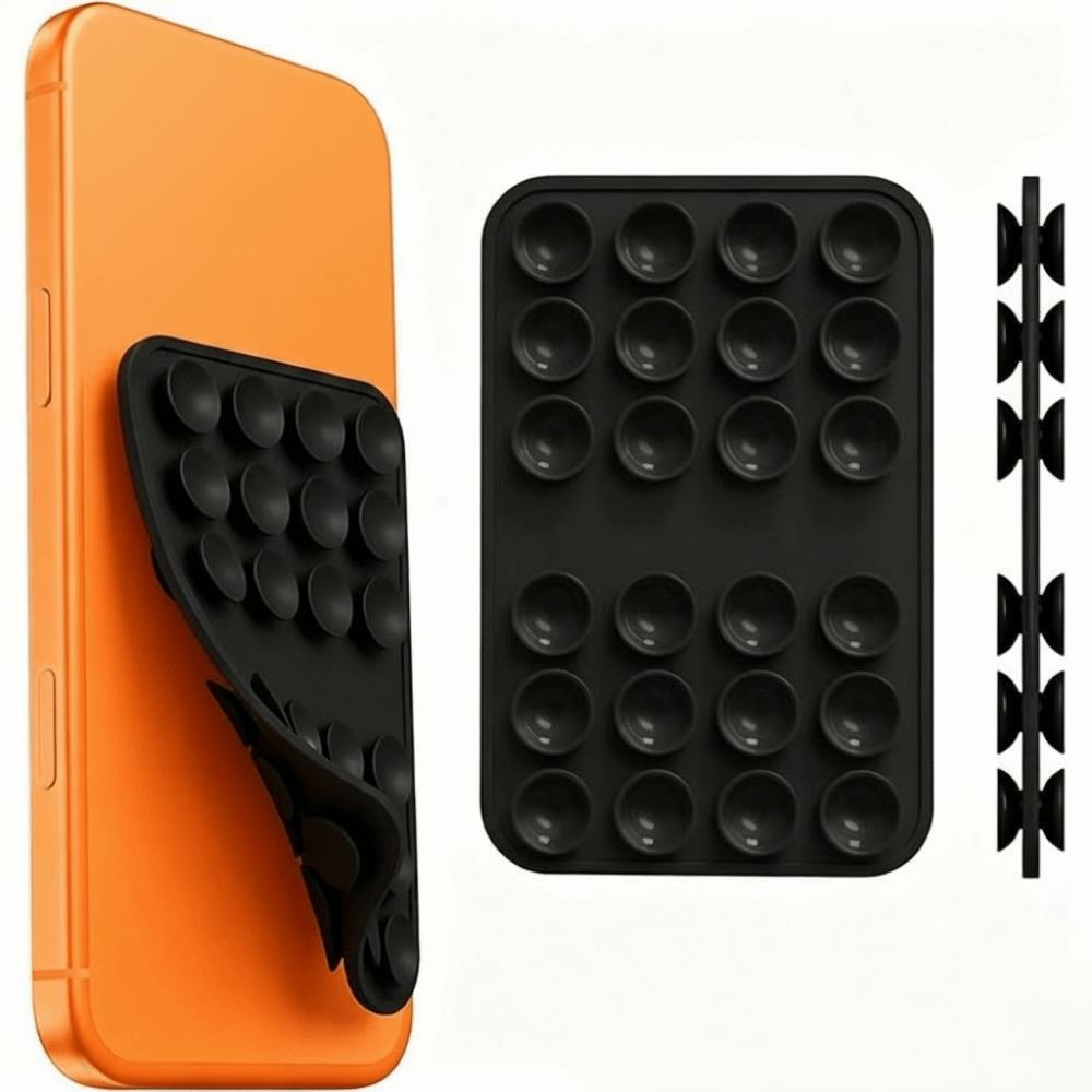 5pcs Square Phone Holder Mat Silicone Anti-Slip Phone Mount New Suction Cup Phone Holder Wall Mount