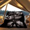 1pc Horror_Mask Outdoor Flannel Blanket Gift For Boys Girls Adults, Family Friends