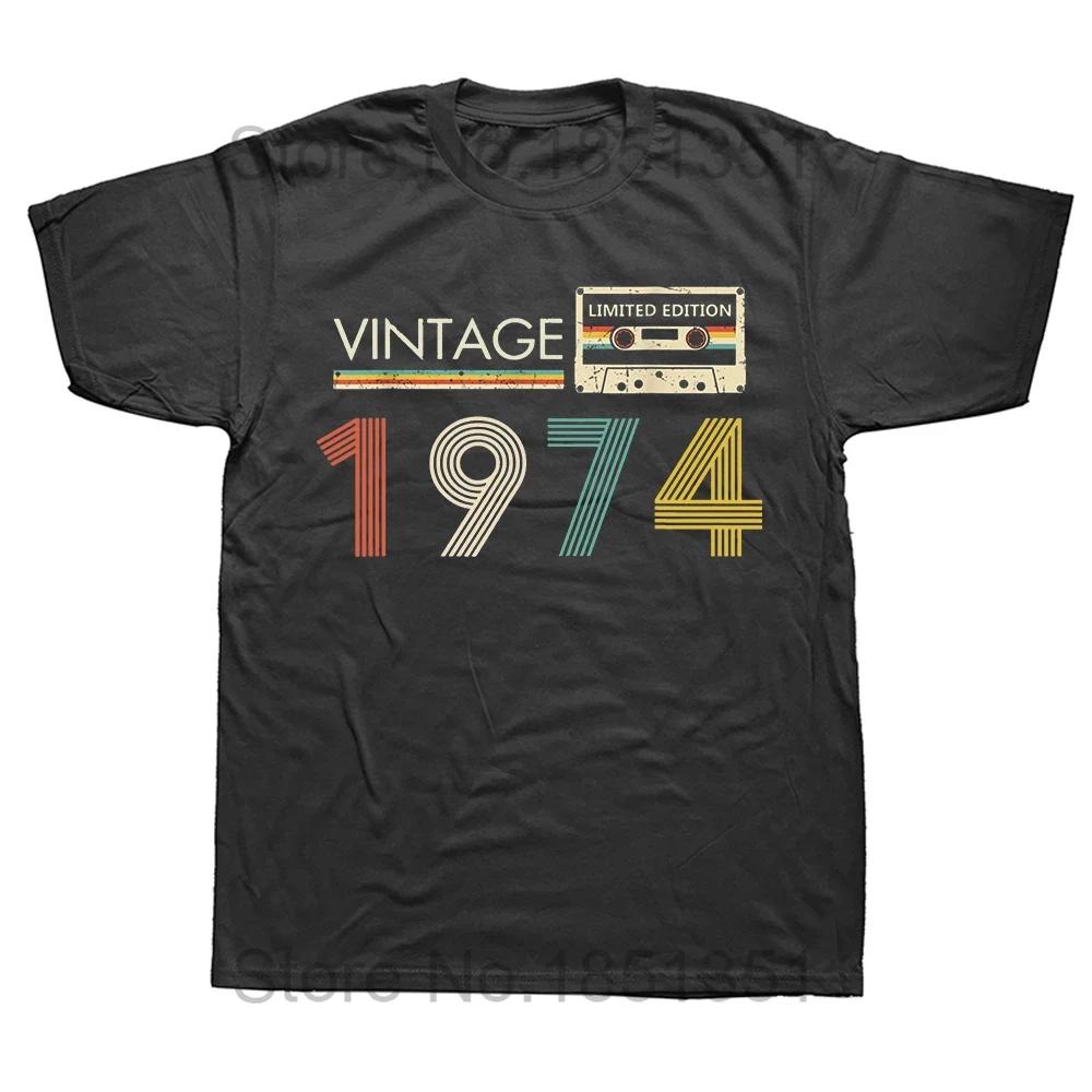 Unisex 50 år gammel Vintage 1974 50-års bursdag Unisex T-skjorte for kvinner Kone Ektemann B-Day Presents Ordtak Sitat Grafisk T-skjorte