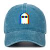 Colorful ghost print baseball cap suitable for daily dressing up and Halloween parties, adjustable outdoor sun protection hat