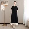 Women's Casual Round Neck Short Sleeve Midi Dress