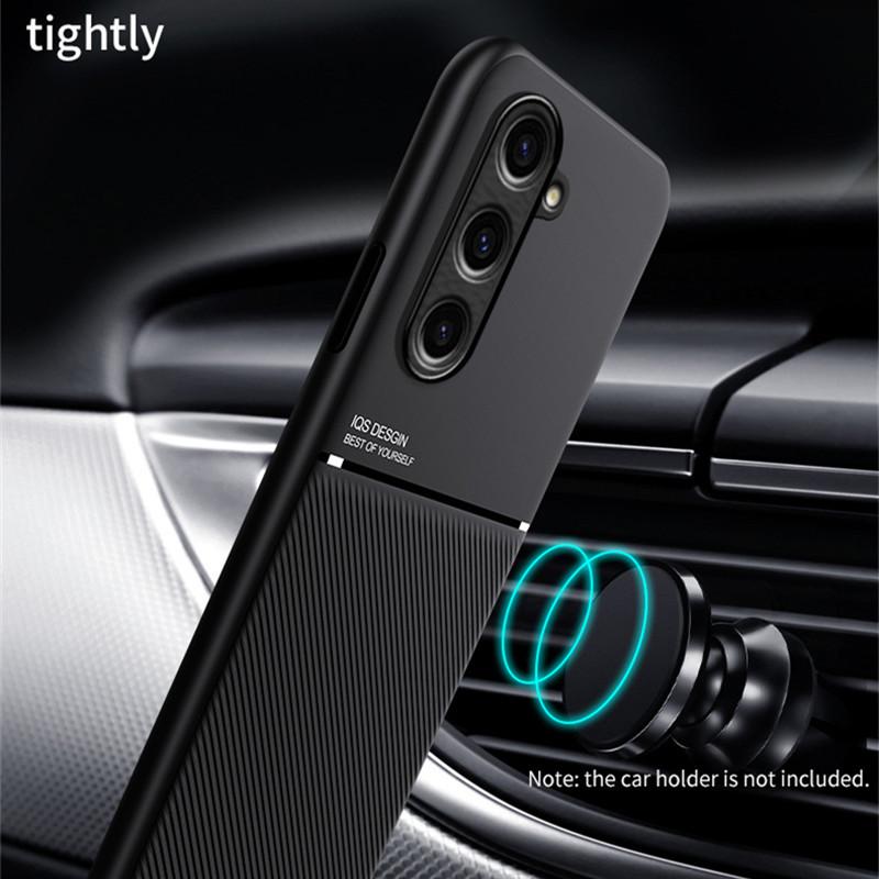 Do etui Samsung Galaxy S23 FE ze skóry teksturowanej, magnetyczna płytka mocująca, tylna pokrywa do etui na telefon Samsung S 23 FE S23FE S 23FE 5G