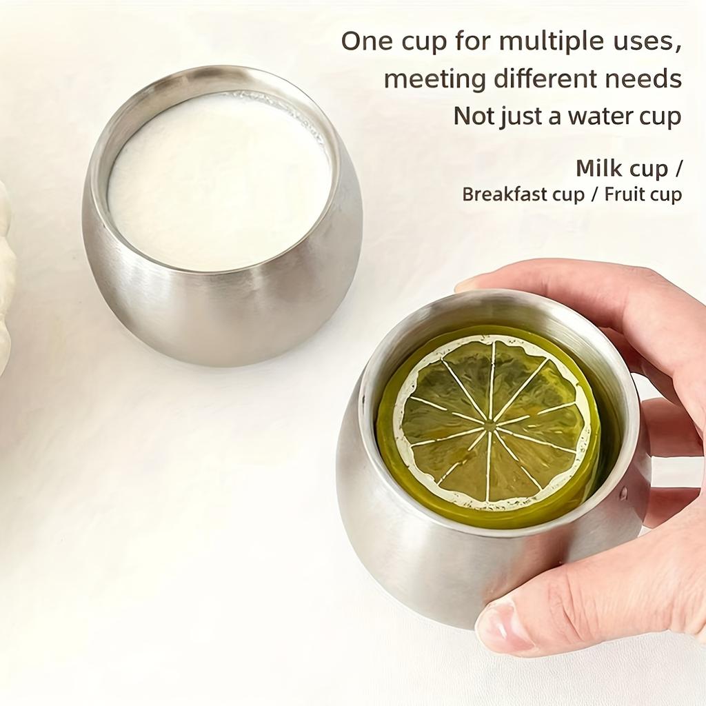 Stainless Steel Double-Wall Insulated Coffee Mug, Milk Cup, Heat-Resistant Tea Cup, 304 Stainless Steel Coffee Mug, Juice Cup