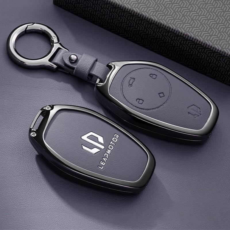 Zinc Alloy Car Key Case Fob For Leapmotor T03 Accessories Leap Motor Keychain Remote Decoration Cover Shell Housing Ring