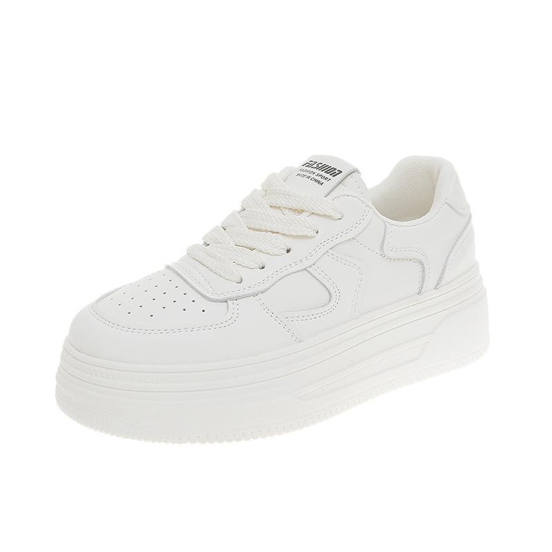 thick-soled heightening board shoes women's early spring new leather women's shoes versatile little white shoes women's casual shoes sports shoes