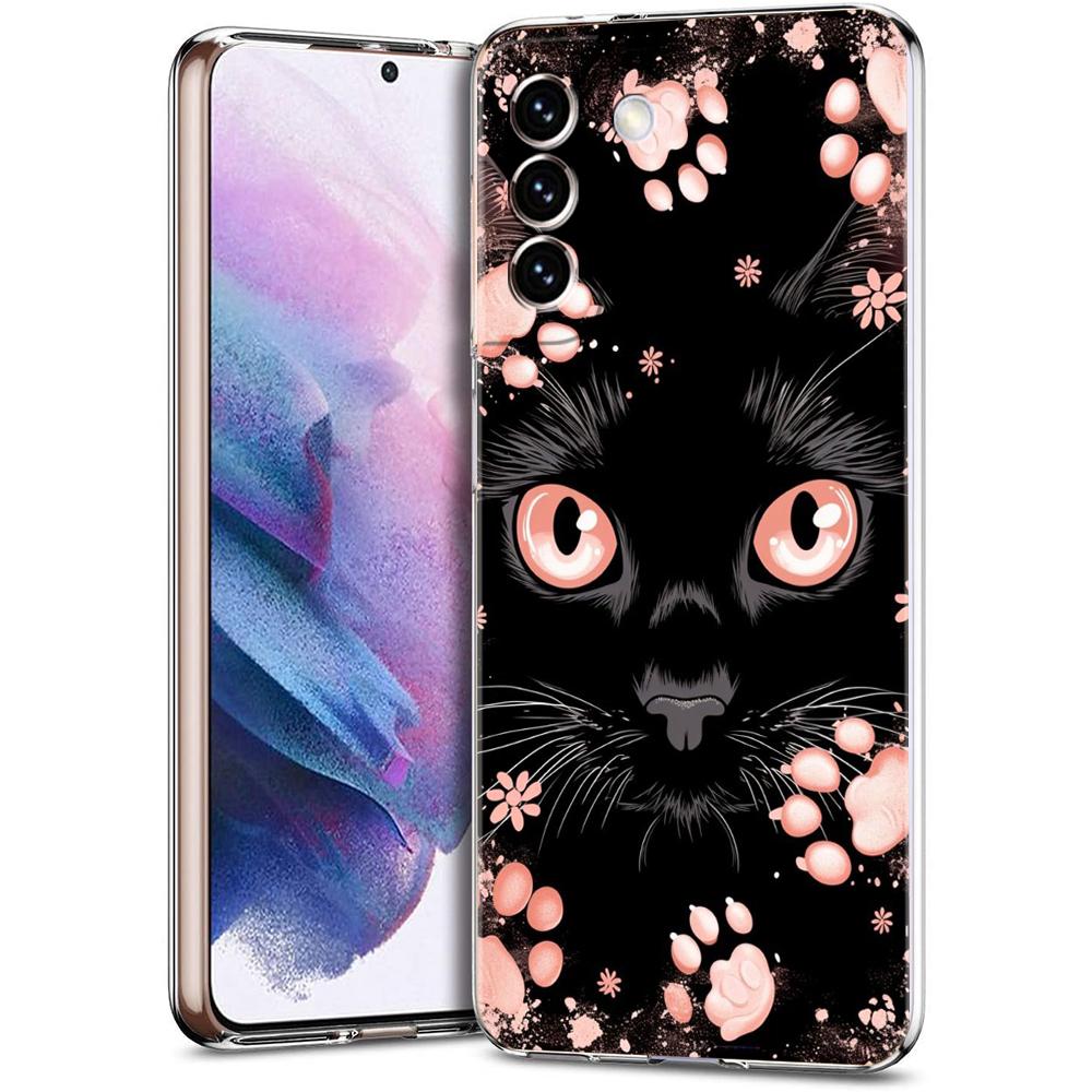 

Прозрачный чехол-бампер с рисунком кота для Samsung Galaxy S23 S20 FE S22 S21 Ultra M21 M22 M32 S10 S10E S9 S8 Plus 5G Samsung S21