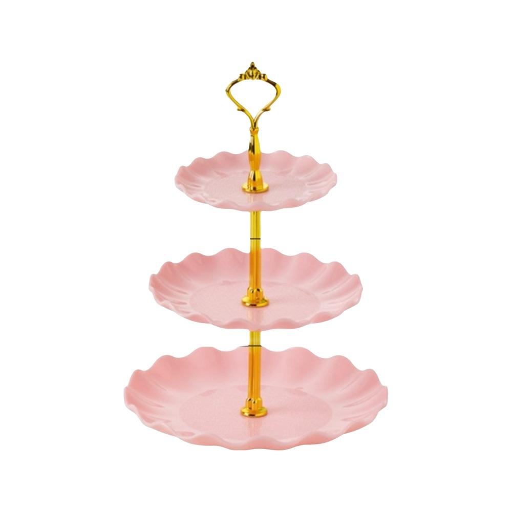 Luxury Fruit Plate Three-layer Dessert Table Decoration  for Hotel Living Room