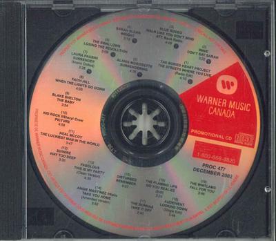 CD VARIOUS  Warner Music Canada December 2002  PROC477 WARNER MUSIC CA 2002 Canada Rock Used