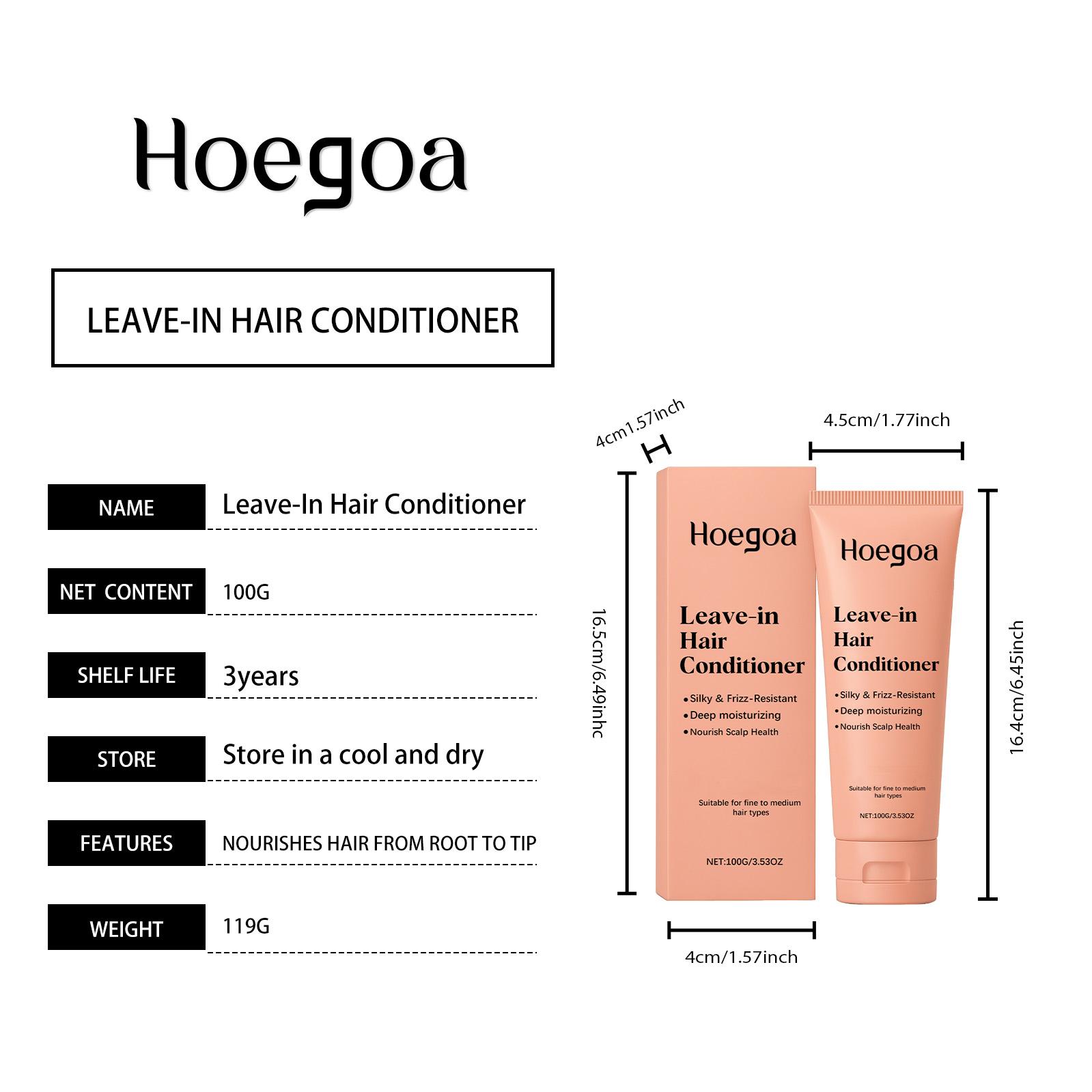 Smoothing Leave-In Conditioner, Tames Frizzy Hair, Scalp Care, Hydrating & Gentle Cleansing, Daily Hair Treatment 100g